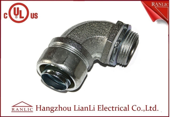 China 1/2&quot; UL Listed Liquid Tight Malleable Iron Steel Lock Insulated Flexible Connector Galvanized 90 Degree supplier
