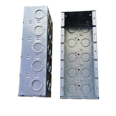 China 2 5 Gang Mansory Steel Conduit Box Zinc Plated Universal Knockouts 1/2&quot; 3/4&quot; supplier