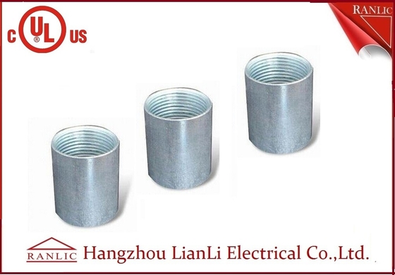 China Zinc Plated Electrical Rigid Conduit Fittings Coupling Socket , Electro Galvanized Inside Thread supplier