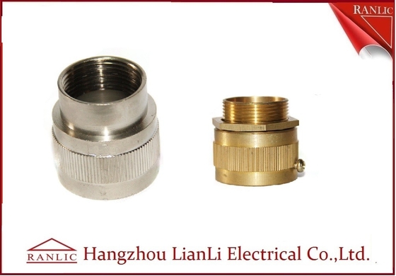China Brass Male / Female Flexible Conduit Adaptor with Nickle Plated 20mm 25mm supplier