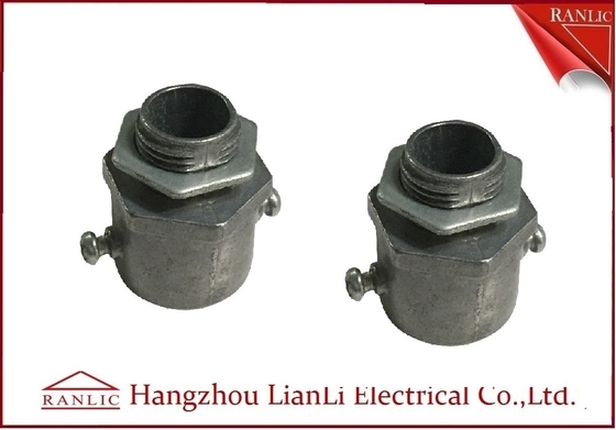 China Aluminum Die Casting Flexible Conduit Adaptor With Screws / Locknut , Polishing Finish supplier