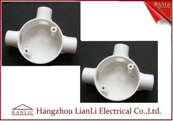 China Three Way Round PVC Electrical Conduit Junction Box BS4568 Custom Made supplier