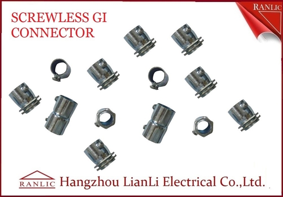 China 20mm 25mm Steel GI Conduit Screwless Connector Electro Galvanized BS4568 supplier