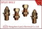 High Strength Brass Electrical Wiring Accessories / Yellow Split Bolt Connectors supplier
