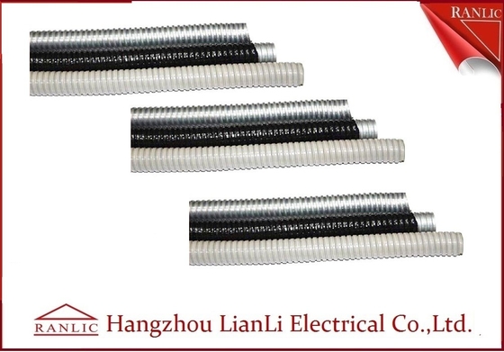 China Grey / Black Galvanized Steel Flexible Electrical Conduit with PVC Coated supplier