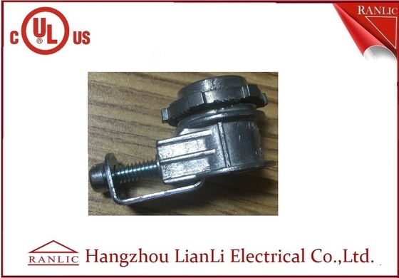 China Grey Galvanized Saddle Connector 3/8&quot; 1/2&quot; for Metallic Flexible Conduit UL CUL listed supplier