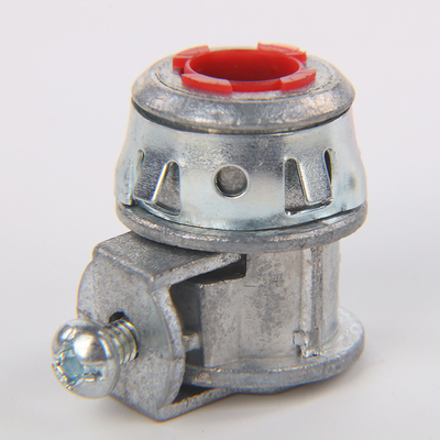 China Snap-In AC Cable Duplex Connector Zinc Die Casting 3/8&quot; Connection To Outlet Box With 1/2&quot; Throat supplier