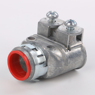 China Double 3/8&quot; Clamp On Snap-In AC Cable Duplex Connector Zinc Die Casting 3/8&quot; Connection To Outlet Box With 1/2&quot; Throat supplier