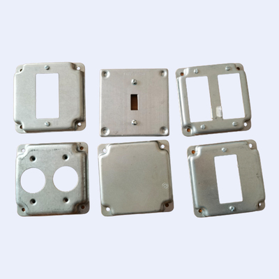China 4 Square1/2 inch Raised Duplex Receptacle Industrial Surface Cover 1.60mm Thickness All Type supplier
