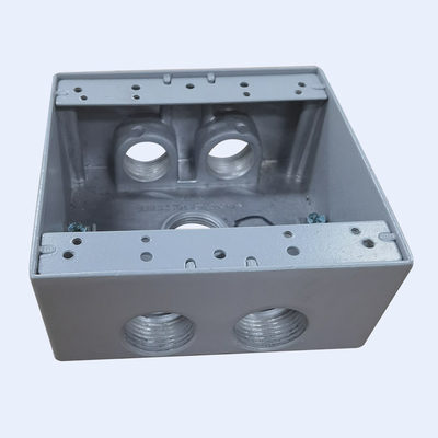 China PVC Coated Waterproof  Aluminum Junction Box Grey 4Holes 2-1/8&quot; Deep supplier
