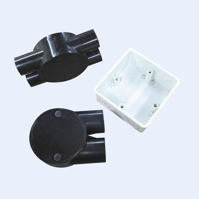 China UPVC Junction Box One Way To Four Way 20mm 50mm Black White Low Smoke Material supplier