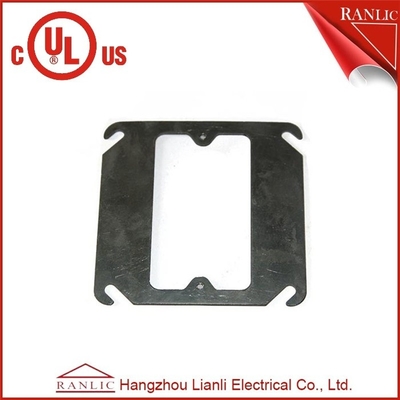 China Black Metal Conduit Box Steel One Gang Square Electrical Box Cover , E349123 supplier