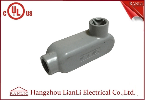 China UL Standard PVC Coated Aluminum LL Conduit Body With Screws , Gray color supplier