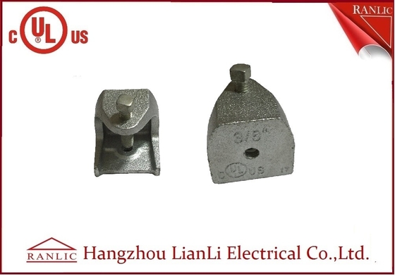 China 3/8&quot; 1/2&quot; Malleable Iron Beam Clamp WIth Square Head Screw / NPT Thread Rod Threads supplier