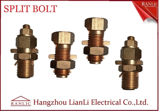 China High Strength Brass Electrical Wiring Accessories / Yellow Split Bolt Connectors supplier