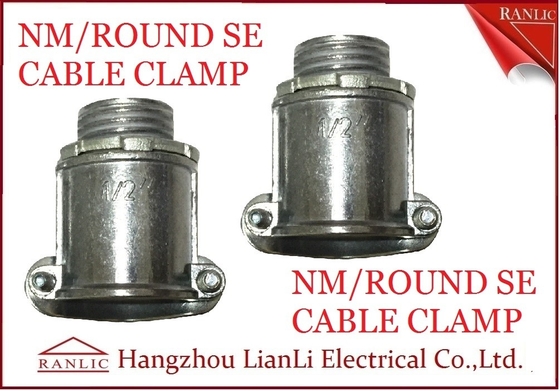 China Aluminum 1/2&quot; 3/4&quot; NM Round SE Cable Clamp For Bond the Wire to Outlet Box supplier