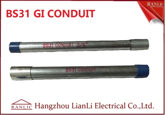 China Electrical BS31 Class 3 and Classs 4 Gi Conduit Pipe 4&quot; and 3.75M Length supplier