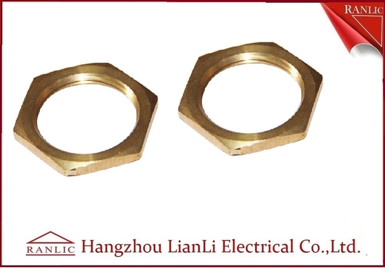 China Brass 20mm 25mm Hexagon Locknut Self Color CNC Machine Processing Female Thread supplier