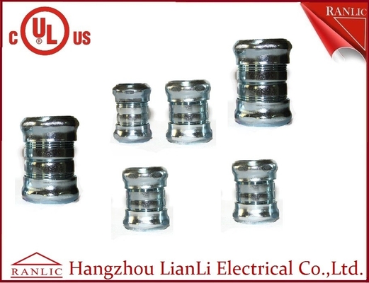 China 3&quot; 4&quot; Steel EMT Conduit Fittings Galvanized Compression Coupling UL Listed , Blue White supplier