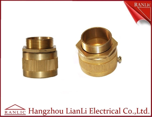 China 20mm 25mm Brass Flexible Conduit Adaptor With Screw Nickle Plated , ISO9001 listed supplier