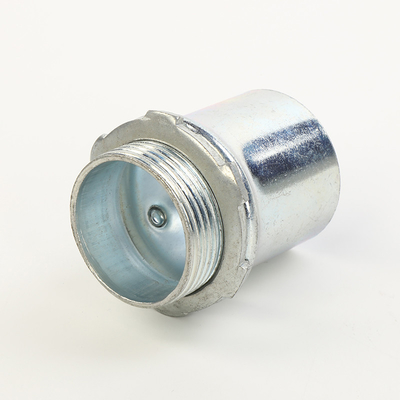 China Set Screw Type Steel EMT Connector UL Listed Electro Galvanized With Locknut And 1/4-28 Screw From 1/2&quot;-4&quot; supplier