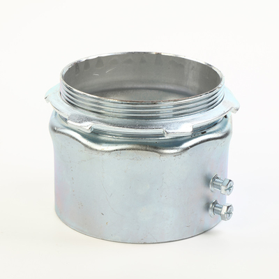 China Electro Galvanized 4&quot; Steel EMT Connector UL Listed With Locknut supplier