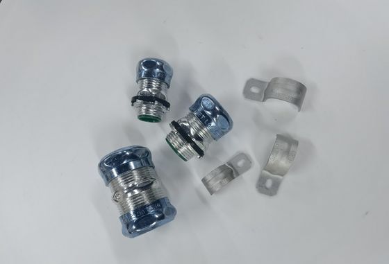 Blue Steel Liquid Tight Connectors Zinc Plated For EMT Conduit Hot Dip